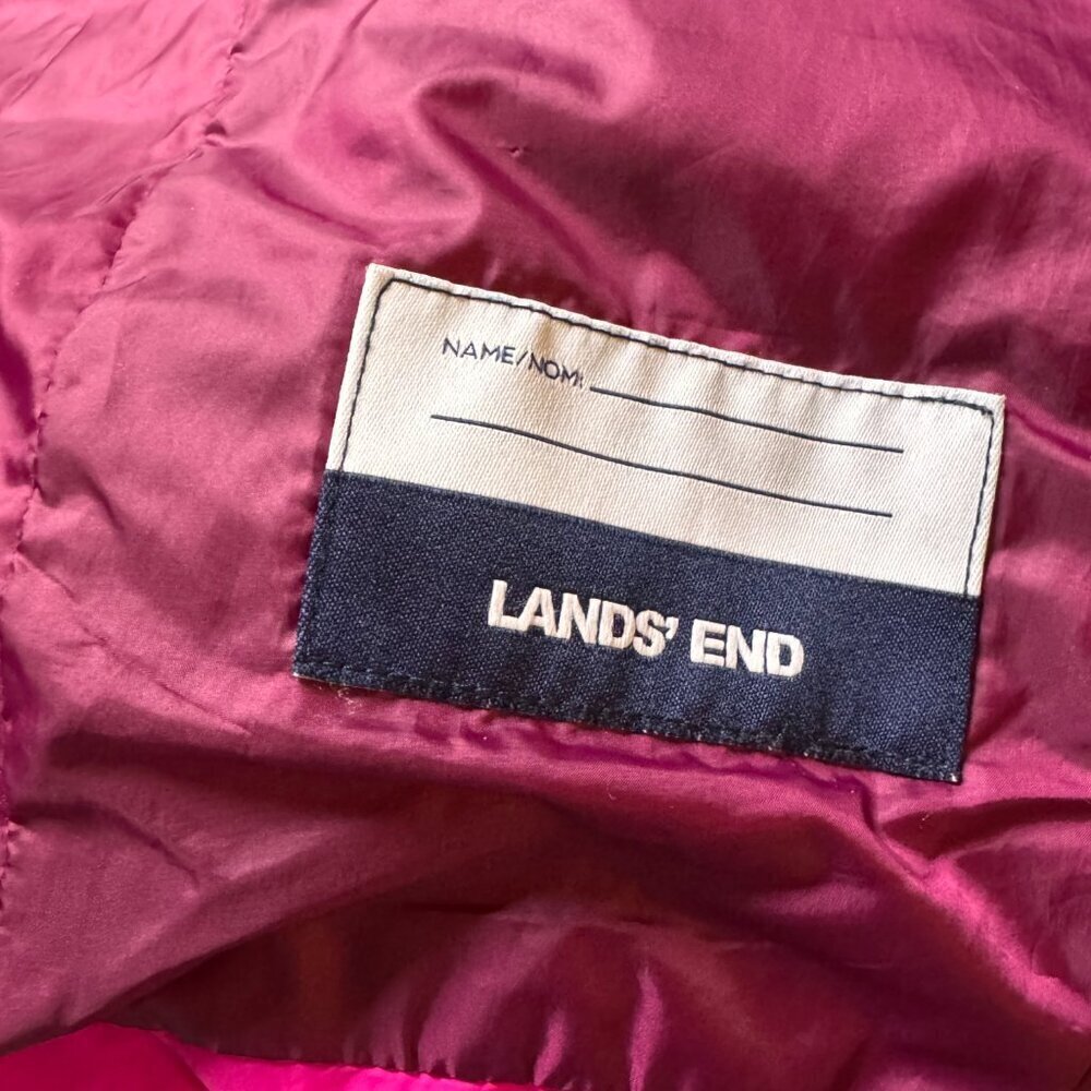 Lands' End Girls Insulated Down Alternative ThermoPlume Pink Puffer Vest Med 5-6 - Picture 6 of 6
